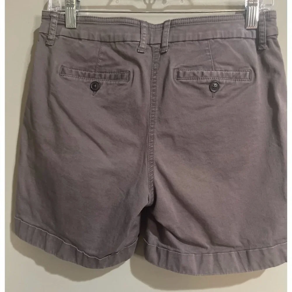 Boden Chino Shorts Womens 6 Grey Excellent‎ Cotton Stretch Mid Rise Pockets
